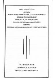 Program Legislasi Kalurahan Petir Tahun 2026